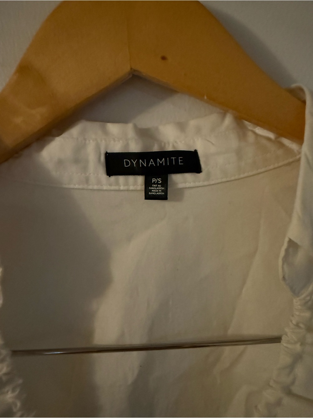 Dynamite Ruched Front Cropped Button-Up — Size S - Picture 2 of 3